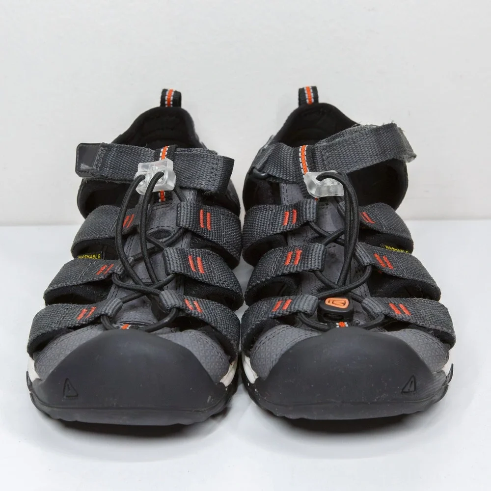 KEEN Newport Neo H2 Sandals Gray Orange Washable Water‎ Hiking Unisex Kids Sz 3